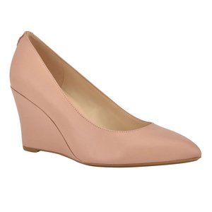 Nine West Cal 9x9 Dress Wedges, Nude, Size 7.5